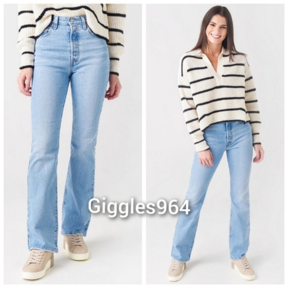 Levi's Ribcage High Rise Bootcut Jeans Samba Tango Light - Picture 3 of 10